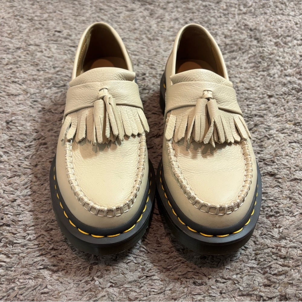 Dr. Martens Women’s Cream Loafers with Tassels